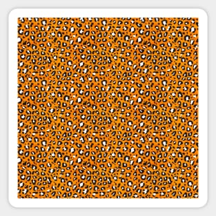 Orange, Black and White Leopard Print Pattern Sticker